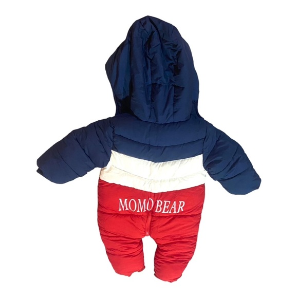 Mother’s BabyBear Winter Snowsuit Puffer Hoodie Romper Jumpsuit Sherpa Sz 18-24 - Picture 2 of 5